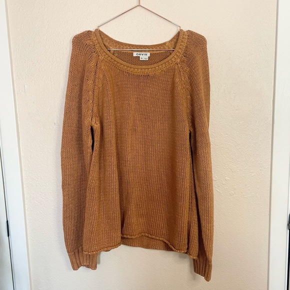 Orvis Sweaters - Orvis Camel Cotton Sweater | Cozy Cottagecore Neutral